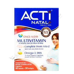 اکتی ناتال پلاس اُمگا 3 دی اِچ اِی 30 قرص 30 کپسول نرم-Acti Natal Omega 3 DHA 30 Tablets 30 Softgels