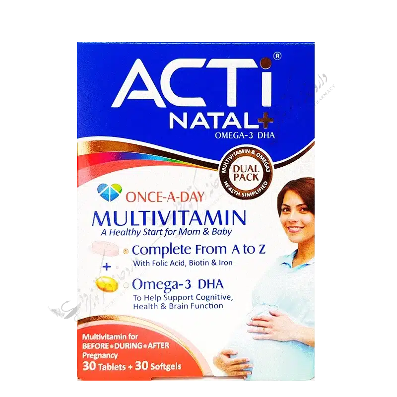 اکتی ناتال پلاس اُمگا 3 دی اِچ اِی 30 قرص 30 کپسول نرم-Acti Natal Omega 3 DHA 30 Tablets 30 Softgels