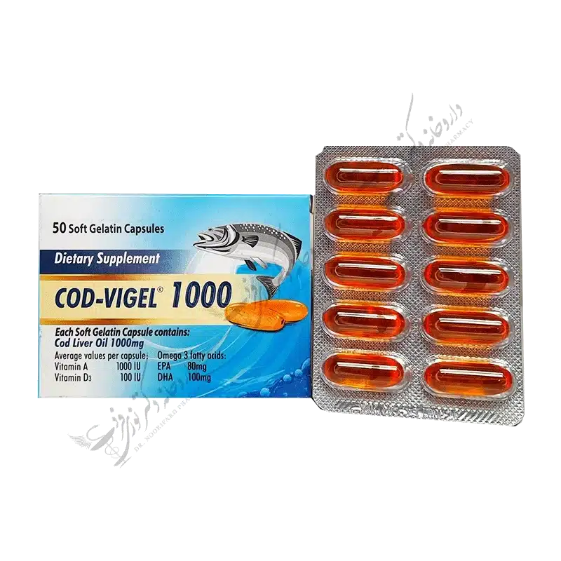 کاد-ویژل 1000 میلی گرم 50 سافت ژل-COD VIGEL 50 Soft Gelatin Capsules of 1000 mg