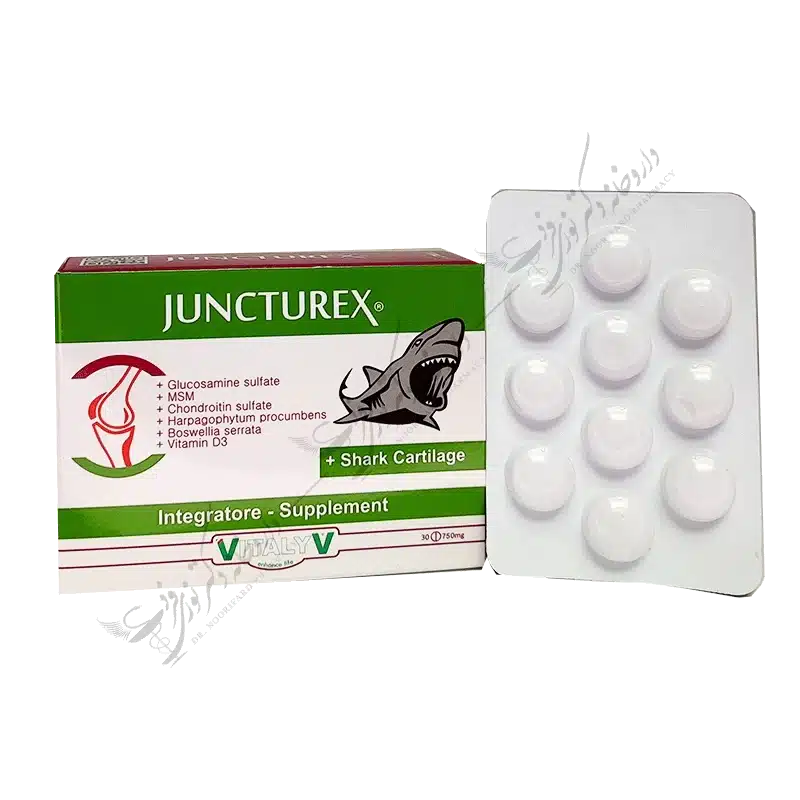 جانکتورکس + غضروف کوسه 30 عدد قرص 750 میلی گرمی-Juncturex + Shark Cartilage 30 750mg Tablets