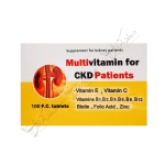 مولتی ویتامین برای بیماران کلیوی 100 قرص روکشدار-Multivitamin for CKD Patients 100 F.C. Tablets