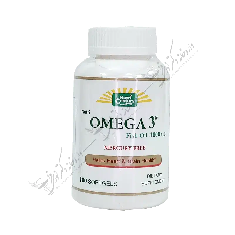 روغن ماهی امگا3 بدون جیوه 1000 میلی گرمی 100 کپسول ژلاتینی نرم-Omega 3 Fish Oil 1000 mg 100 Softgels