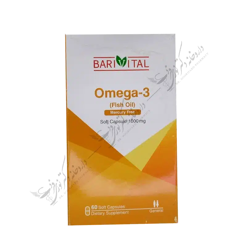 اُمگا 3 روغن ماهی فاقد جیوه 60 کپسول 1000 میلی گرم-Omega 3 Fish Oil Mercury Free 60 1000mg