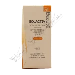 کرم ضد آفتاب ژیل بوته مدل Solactive حجم 50 میلی لیتر 1 ویژگی های کرم ضد آفتاب رنگی مینرال SPF۵۰ ژیل بوته محافظت از پوست در برابر اشعه‌های مضر خورشید ضد چین و چروک و پیری پوست حاوی عصاره گل ختمی مینرال و فاقد چربی حاوی ویتامین F ضد آفتاب رنگی دارای SPF۵۰