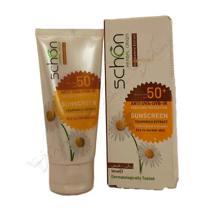 کرم ضد آفتاب شون ⁺SPF50 ۵۰ میلی لیتر 1 ویژگی های کرم ضد آفتاب شون ⁺SPF۵۰ کاهش اثرات مخرب نور خورشید و آسیب های ناشی از آن نظیر لک های پوستی حفاظت بالای پوست در برابر اشعه های UVA و UVB و IR کرم ضدآفتاب با قدرت محافظتی بالا مناسب صورت و گردن استفاده آسان و جذب سریع و مناسب جهت پایه آرایش بافت سبک و بدون احساس چربی اضافی جلوگیری از پیری زودرس پوست مرطوب کننده و التیام بخش فاقد پارابن