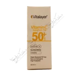 کرم ضد آفتاب SPF50+ حاوی ویتامین C ویتالیر 40 میلی لیتر 2 ویژگی های کرم ضد آفتاب SPF۵۰+ حاوی ویتامین C ویتالیر حاوی ترکیبات آنتی اکسیدان جهت خنثی کردن رادیکال‌های آزاد ناشی از نور خورشید دارای فیلترهای ارگانیک و پایدار محافظت کامل پوست در برابر UVA، UVB و IR اشعه آبی مضر مانیتور و موبایل ساختار سبک و سازگار با انواع پوست فاقد پارابن و مواد حساسیت زا ضد تعریق و مقاوم در برابر آب