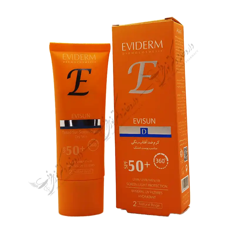 کرم ضد آفتاب پوست خشک رنگی SPF50 اویدرم 40 میلی لیتر 1 ویژگی های کرم ضد آفتاب پوست خشک رنگی SPF۵۰ اویدرم حفاظت کامل ۳۶۰ درجه در برابر تمامی اشعه‌های خورشید (UVA/UVB/HEV/IR) دارای SPF ۵۰ بدون داشتن فیلترهای شیمیایی حفاظت آنتی اکسیدانی قوی آبرسان و مرطوب کنند