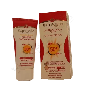 کرم ضد آفتاب SPF35 لایت بژ فاقد چربی سان سیف مناسب پوست های چرب و آکنه ای ۵۰ میلی لیتر 1 هماهنگ با رنگ طبیعی پوست بدون ایجاد چربی اضافی بر روی پوست حفاظت کامل و طولانی مدت در برابر تابش های UVB و UVA پایدار در برابر تعریق و شستشو، مقاوم در برابر آلودگی هوا فاقد چربی، مناسب برای پوست‌های چرب و آکنه ای کمک به درمان موثر جوش‌های صورت سبورگولاتور و مات‌کننده سطح پوست تنظیم‌کننده ترشح غدد چربی پوست ایجاد لایه‌ای کرم پودری و یکنواخت