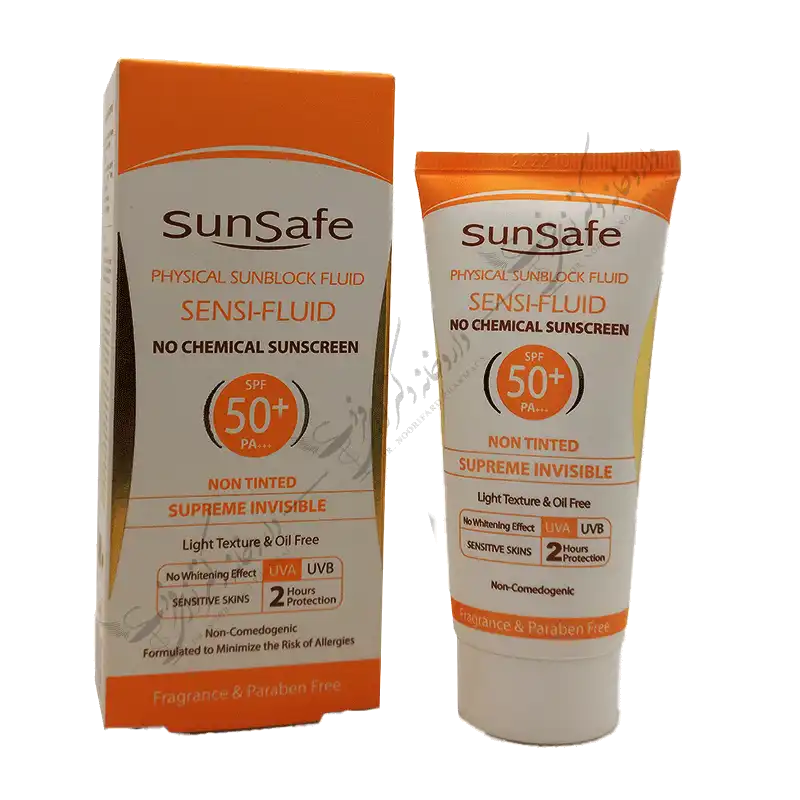 کرم ضد آفتاب SPF50 فاقد جاذب های شیمیایی سان سیف SAN SEIF CREAM